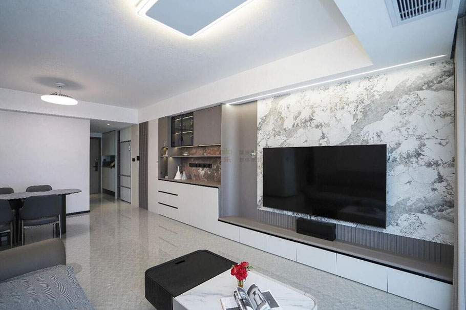 天空之城完工實景，一進門就驚艷到！客餐一體這樣裝，實用高級